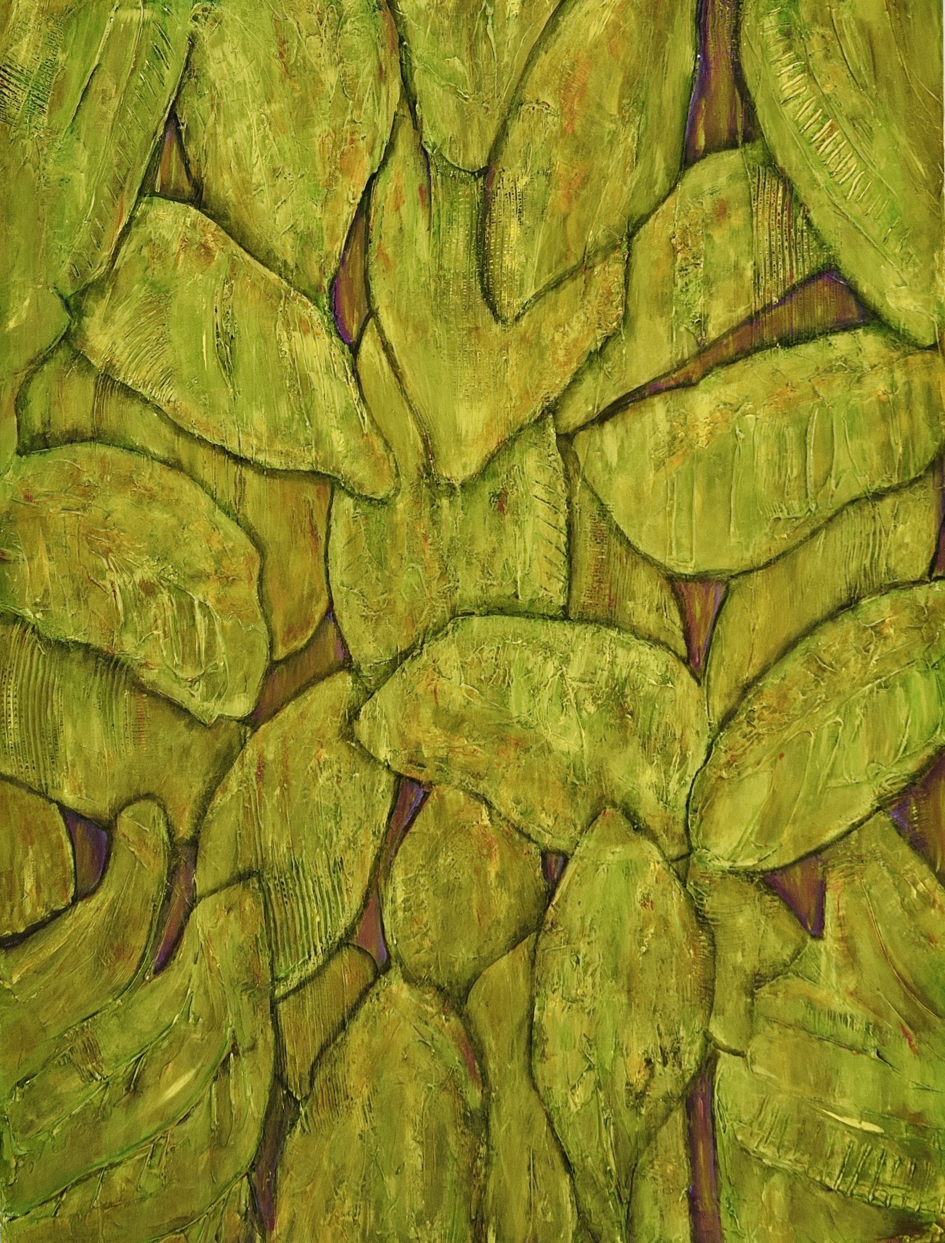 Turning Over a New Leaf. Acrylic on canvas. 40"x 30". 2020